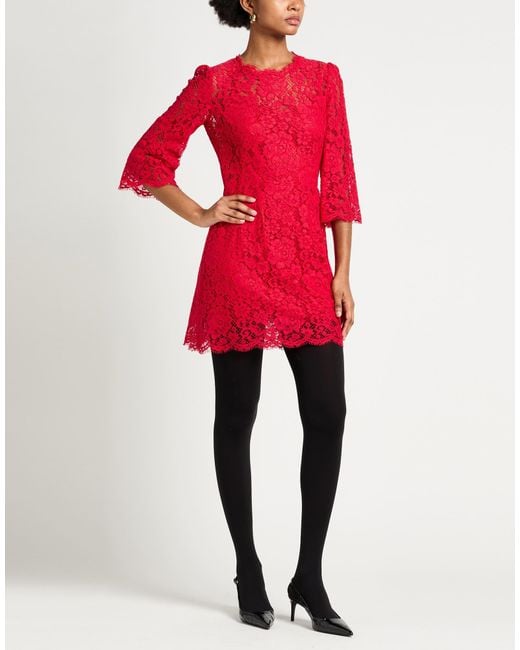 Dolce & Gabbana Red Mini Dress Polyamide, Cotton, Viscose