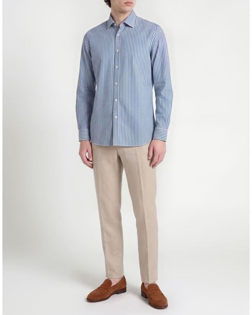 Messagerie Blue Shirt Cotton, Polyamide, Elastane for men