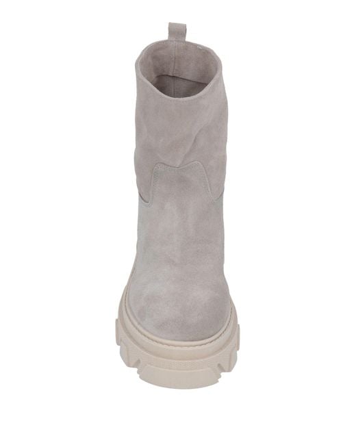 Tsd12 Gray Khaki Ankle Boots Leather