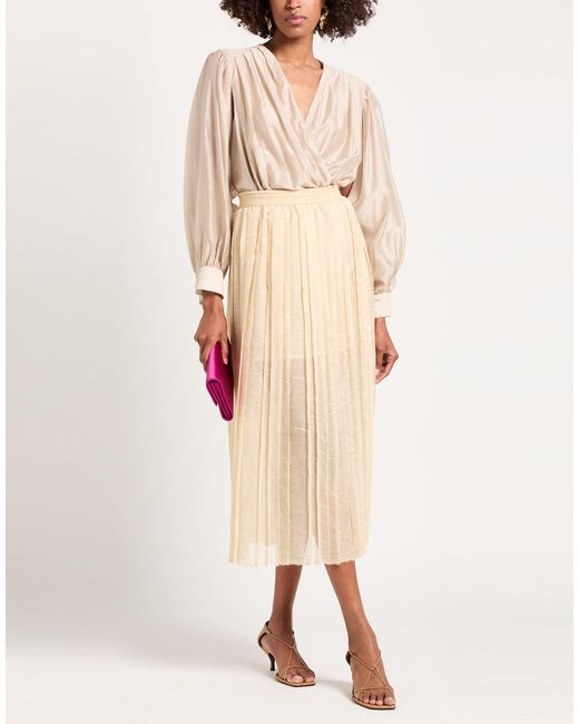 SEVENTY VENEZIA Natural Midi Skirt Polyester