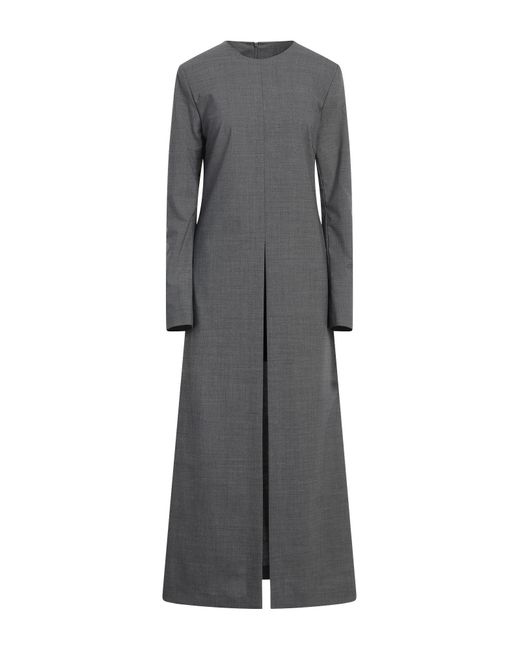 MM6 by Maison Martin Margiela Gray Maxi Dress Polyester, Virgin Wool, Elastane