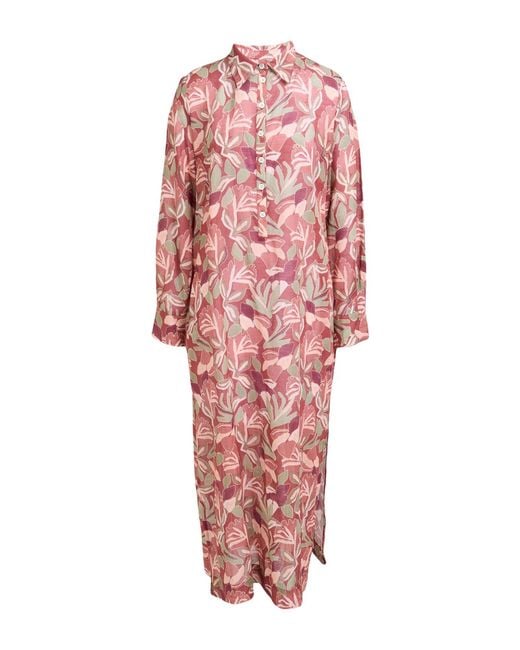 Massimo Alba Pink Midi Dress Cotton, Linen