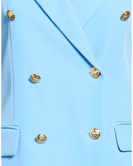 White Wise Blue Light Blazer Polyester, Elastane