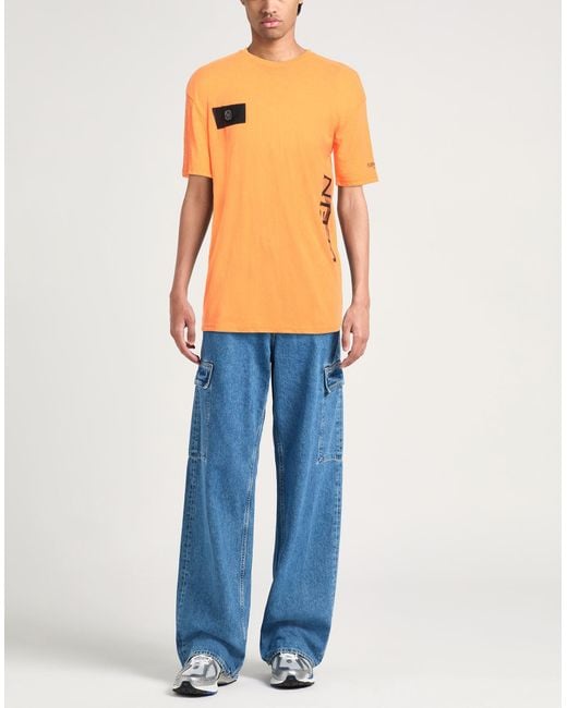 Philipp Plein Orange Swim T-Shirt Polyester, Cotton for men