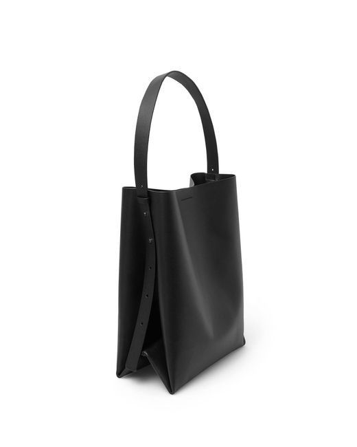 COS Black Folded Shopper - Leather