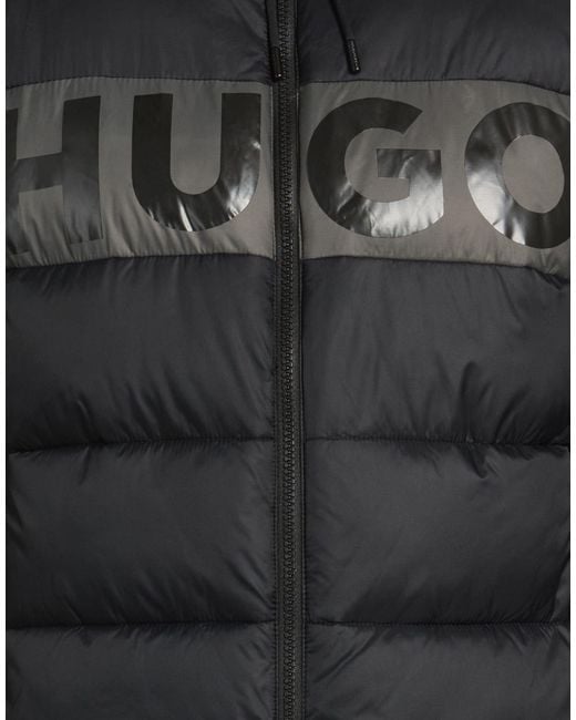 HUGO Black Puffer Recycled Polyamide for men