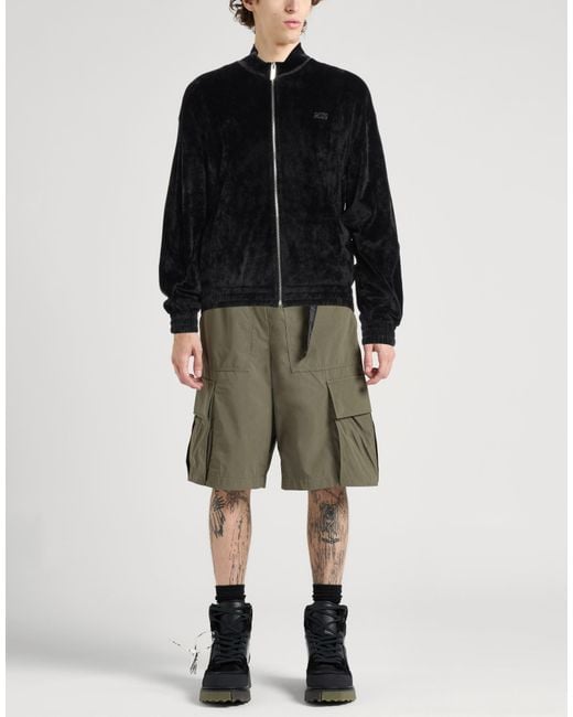 Gcds Black Sweatshirt Polyester, Elastane for men