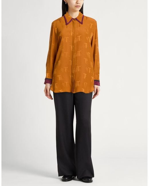 Tod's Orange Marigold Shirt Silk