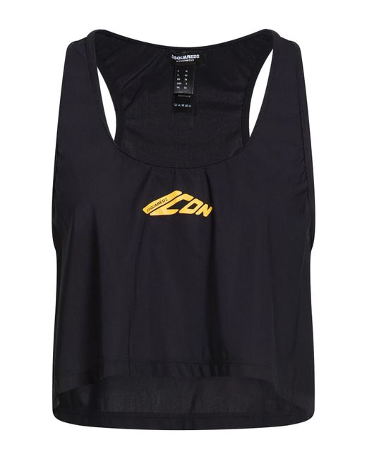 DSquared² Black Icon Tank Top Polyamide, Elastane