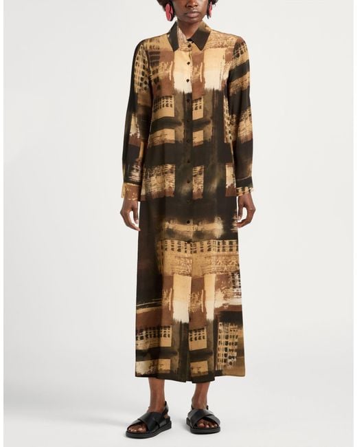 Momoní Metallic Military Maxi Dress Silk