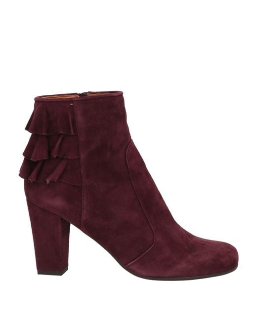 Chie Mihara Purple Plum Ankle Boots Leather