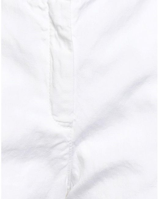 Massimo Alba White Pants Cotton, Linen