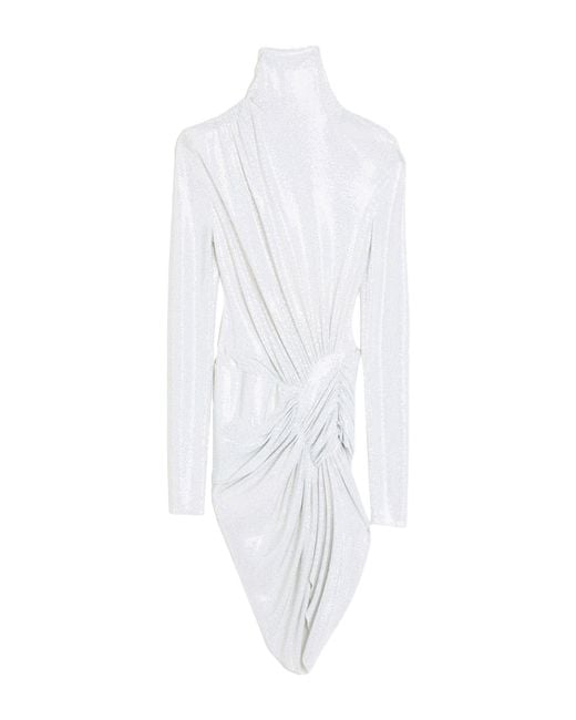 Alexandre Vauthier White Mini Dress Viscose, Elastane
