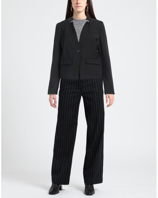 Camicettasnob Black Blazer Wool, Polyester, Elastane