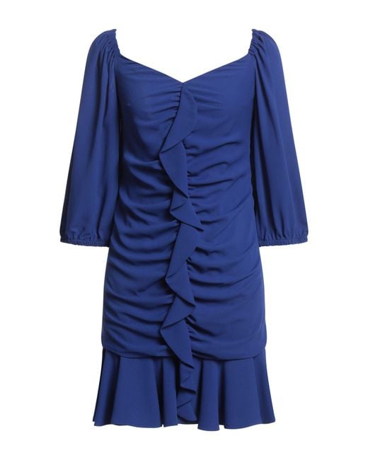 Hanita Blue Mini Dress Polyester