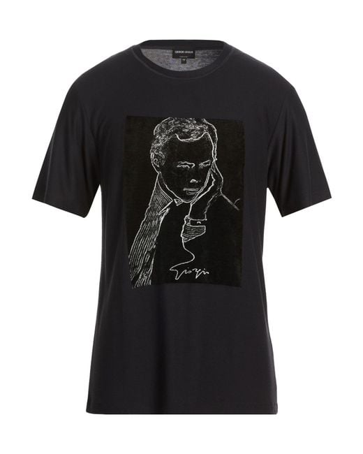 Giorgio Armani Black T-Shirt Viscose for men