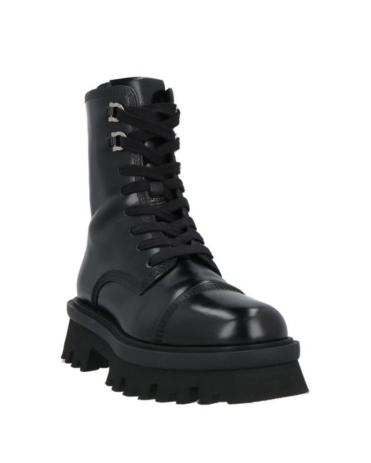 Ferragamo Black Lace-Up Boots