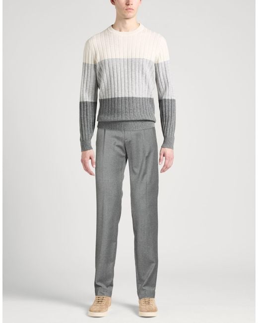 Incotex Gray Verve Pants Virgin Wool for men