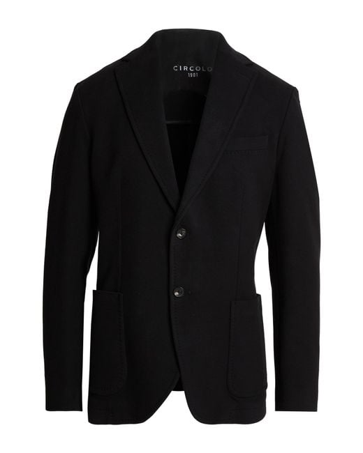 Circolo 1901 Black Blazer Cotton, Elastane for men