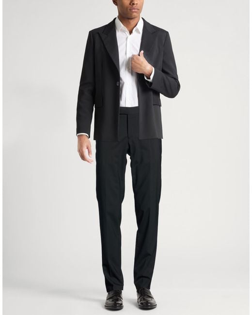 Lardini Black Pants Wool, Elastane for men