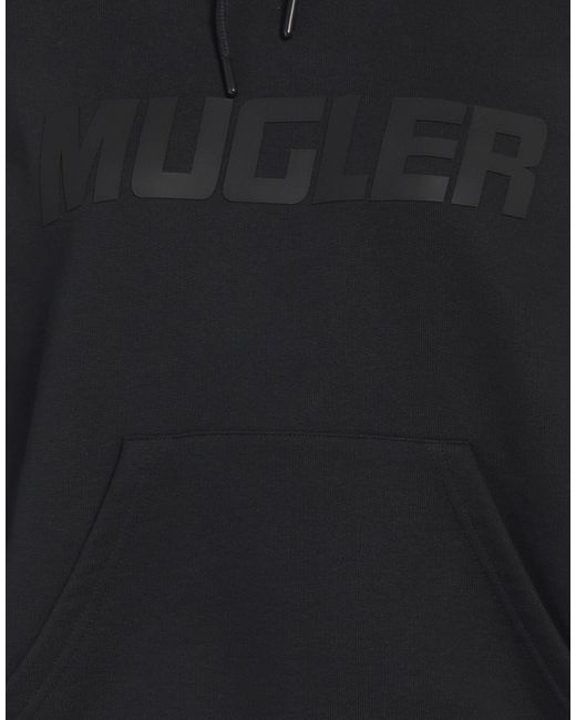 Mugler Black Sweatshirt Cotton, Polyester
