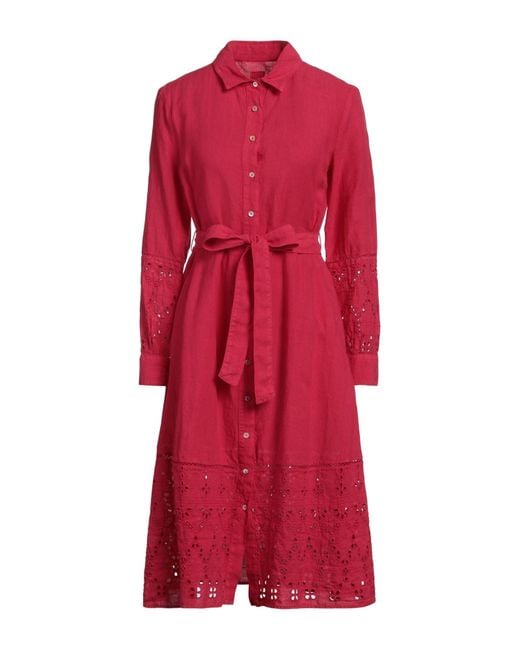 120% Lino Red Midi Dress