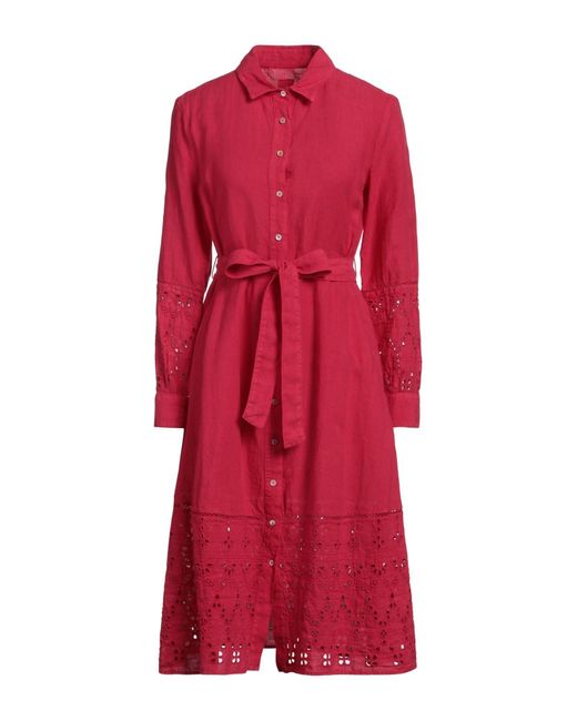 120% Lino Red Midi-Kleid