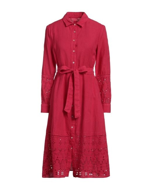120% Lino Red Midi Dress