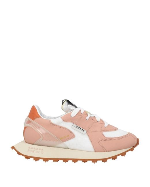 RUN OF Pink Sneakers Leather, Textile Fibers