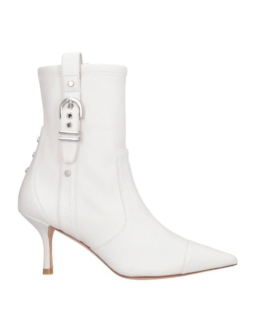 Stuart Weitzman White Ankle Boots