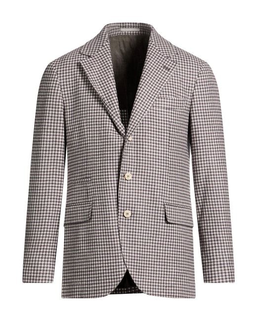 Brunello Cucinelli Brown Blazer Wool, Cashmere, Silk for men