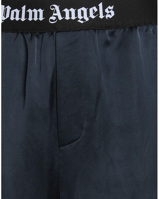 Palm Angels Blue Pants Linen, Viscose, Polyamide, Polyester, Elastane