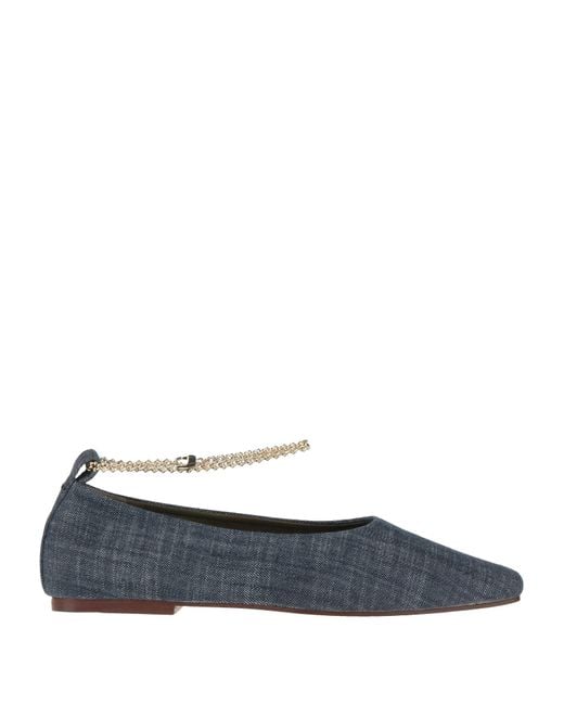 MARIA LUCA Blue Ballet Flats Textile Fibers
