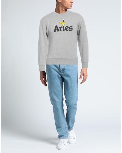 Aries Gray Sweatshirt Cotton for men
