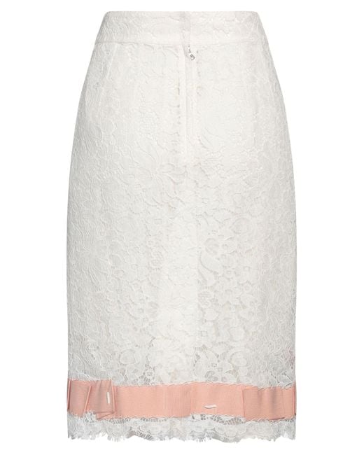 Dolce & Gabbana White Midi Skirt