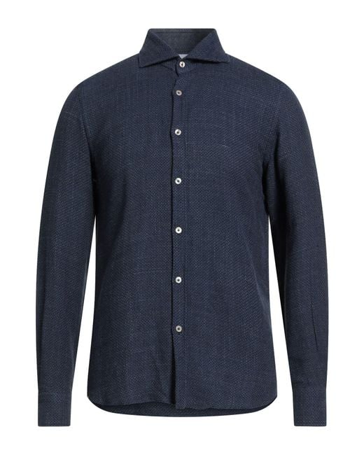 Giannetto Portofino Blue Shirt Cotton for men