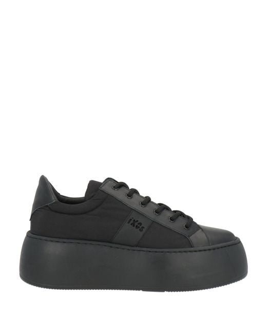 Ixos Black Sneakers Textile Fibers, Leather