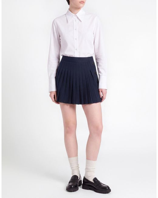 SIMONA CORSELLINI Blue Mini Skirt Polyester, Viscose, Elastane