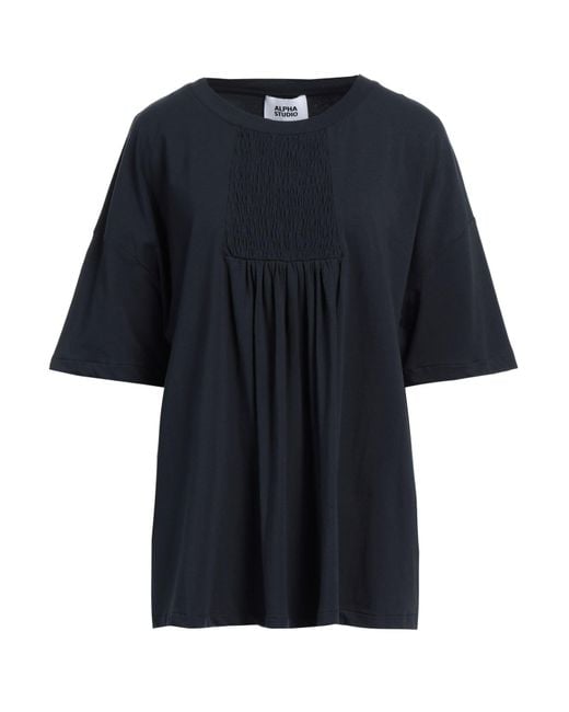 Alpha Studio Blue T-Shirt Cotton, Elastane