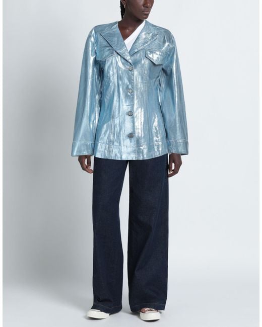 Ganni Blue Denim Outerwear