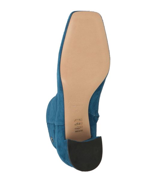 Pollini Blue Ankle Boots Leather