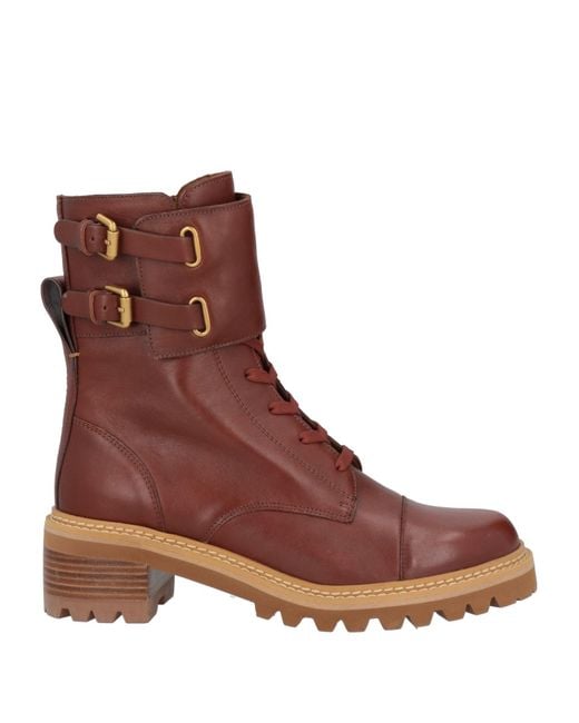 See By Chloé Brown Ankle Boots Calfskin