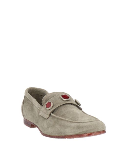 JP/DAVID Gray Khaki Loafers Leather