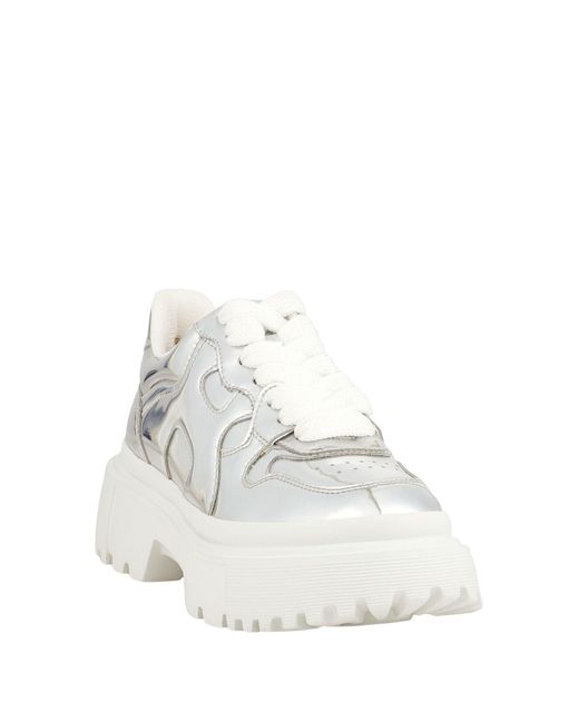 Hogan White Sneakers Textile Fibers