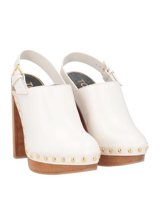 Tom Ford White Mules & Clogs