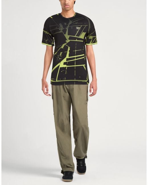 EA7 Black T-Shirt Polyester, Elastane for men