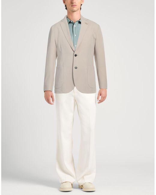 Tombolini White Blazer Polyester, Viscose, Elastane for men
