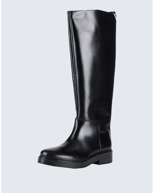 Tommy Hilfiger Black Elevated Leather Knee-high Boots