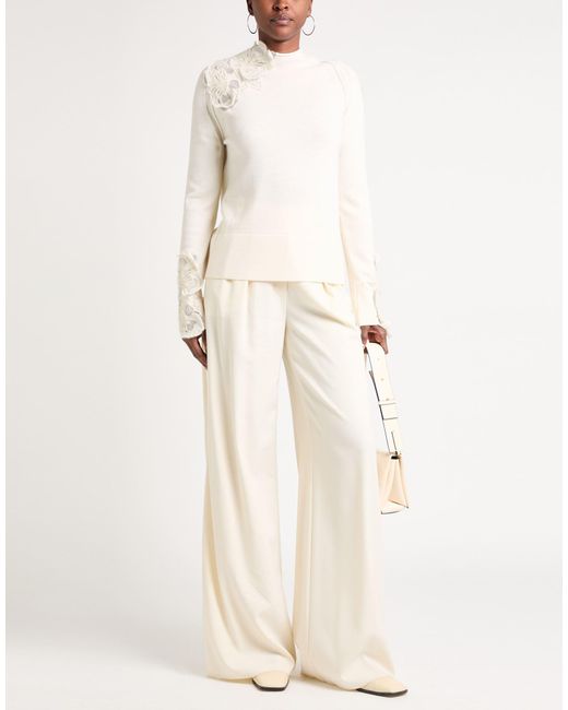 Ermanno Scervino White Cream Turtleneck Virgin Wool