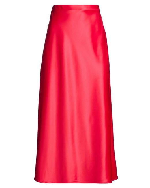 Tagliatore 0205 Red Midi Skirt Polyester, Elastane
